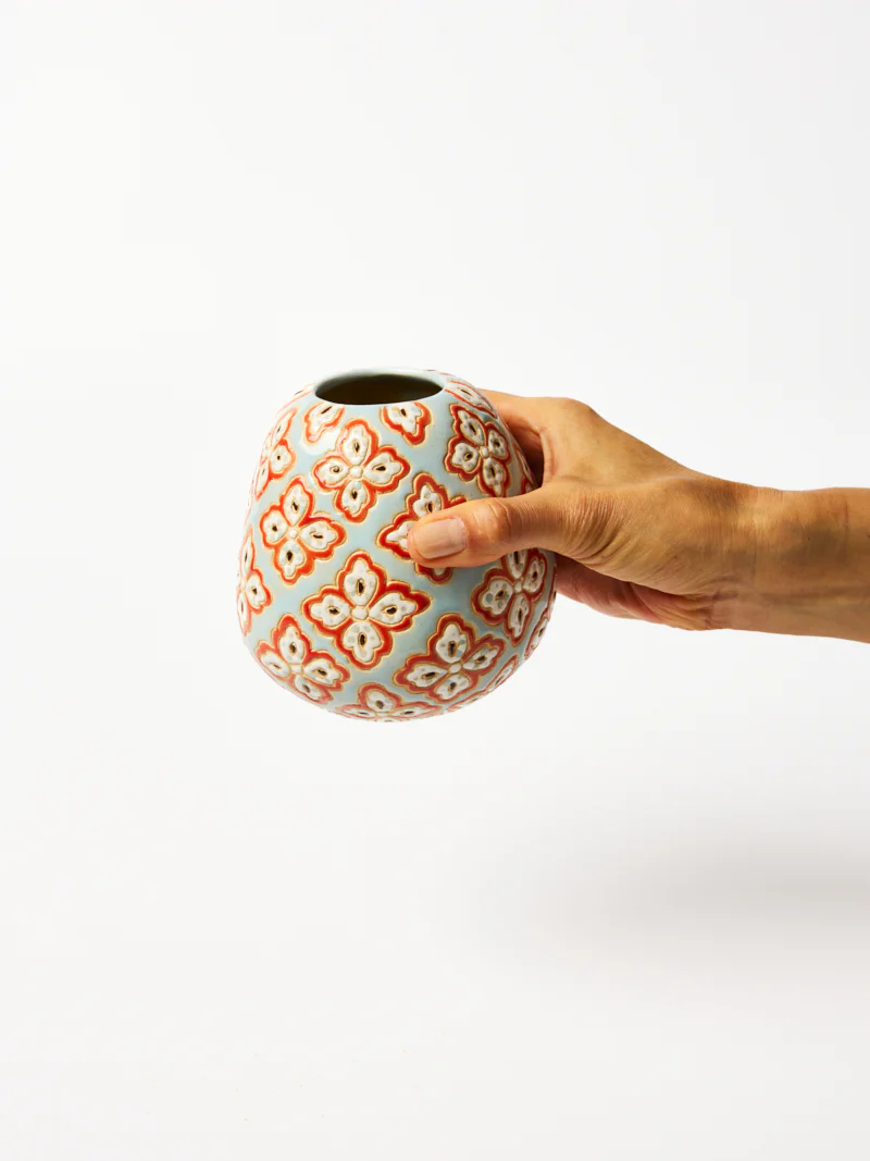 POLLEN VASE BLUE PAISLEY - Image 3
